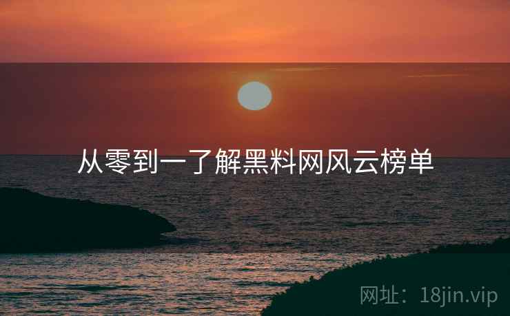 从零到一了解黑料网风云榜单