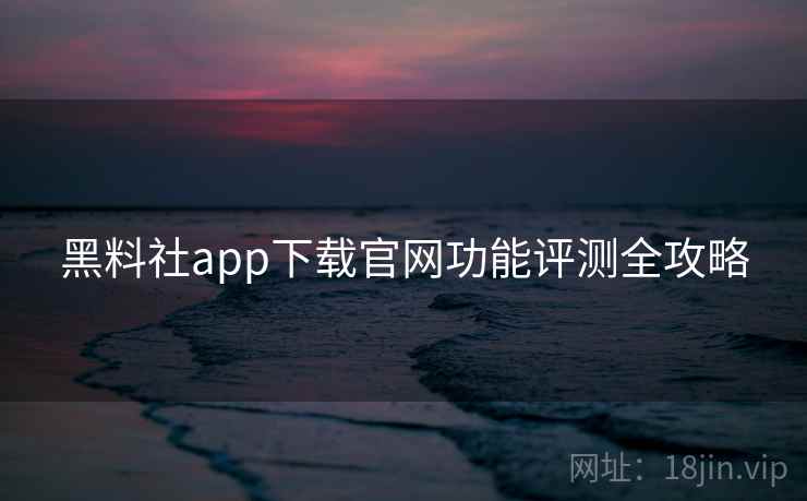 黑料社app下载官网功能评测全攻略