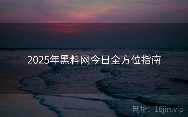 2025年黑料网今日全方位指南