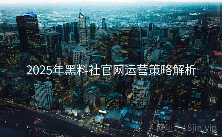 2025年黑料社官网运营策略解析