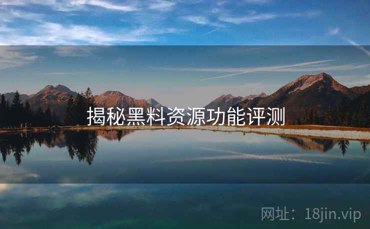 揭秘黑料资源功能评测